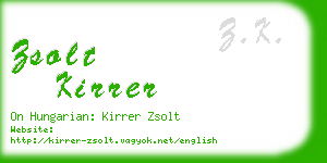 zsolt kirrer business card